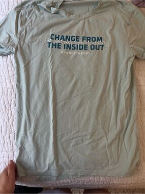 Orangetheory Light Seafoam Crew Neck T-Shirt with Motivational Front Print